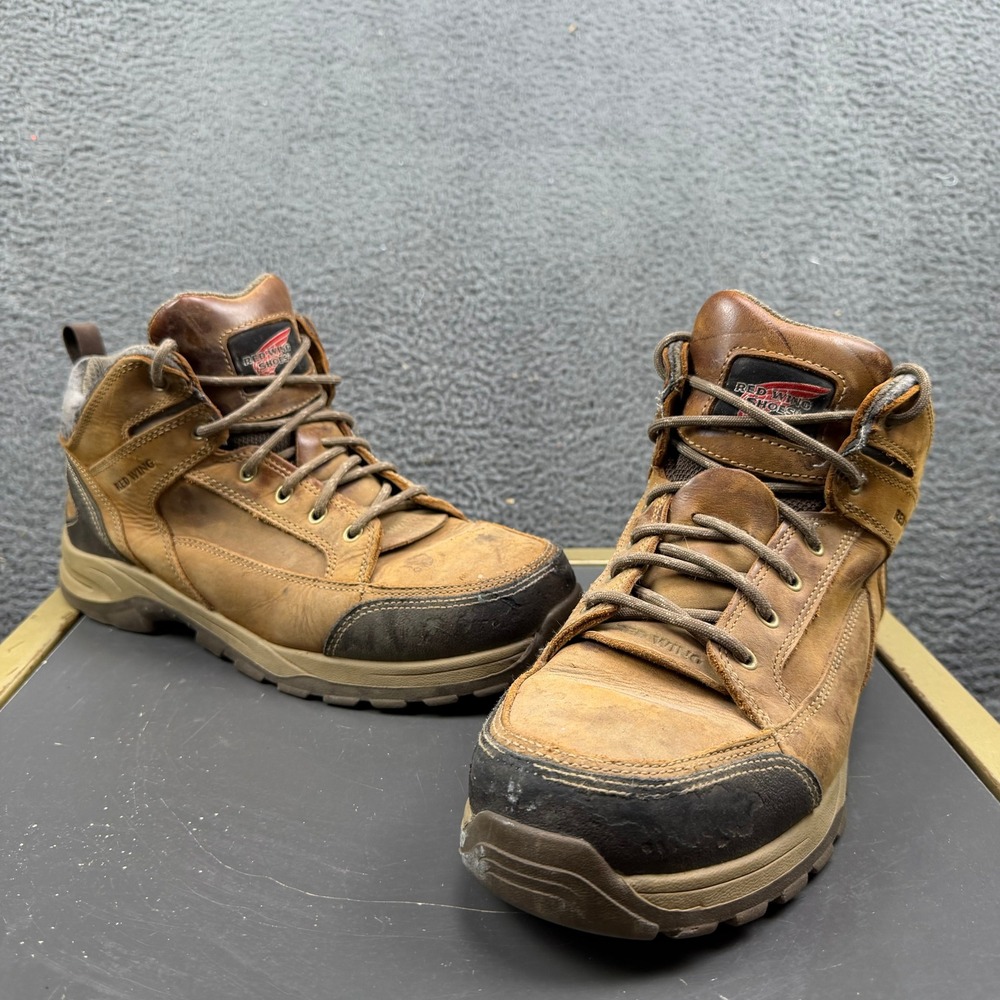 Red Wing Mens 9.5D Brown Leather Lace Up Safety Toe Work Boots ASTM F2892-11 EH